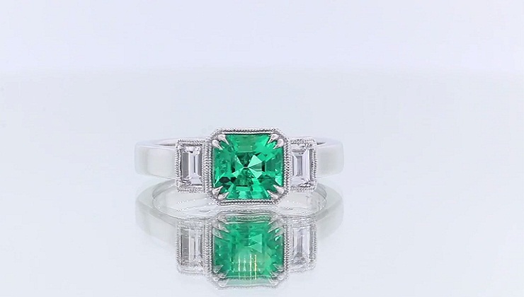 Custom Emerald Engagement Ring