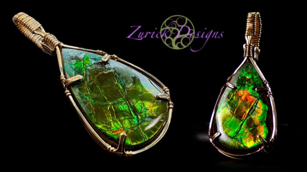 Wire Wrapped Ammolite Pendant Tutorial- Elegant Prong Setting